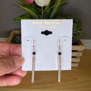 Isaac Mizrahi Gold/Black Drop Earrings